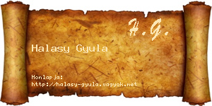 Halasy Gyula névjegykártya